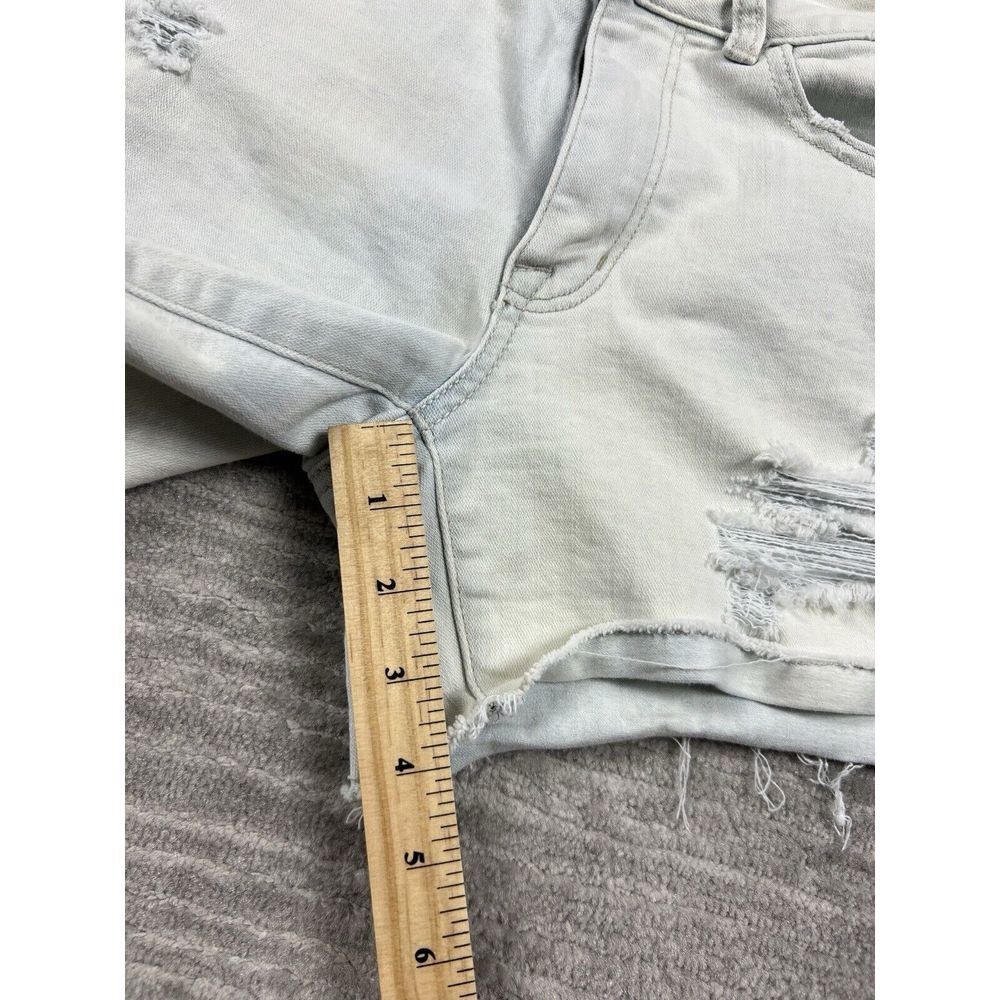 American‎ Eagle Shorts Womens 4 Blue Light Wash Hi Rise Shortie Super Stretch - Picture 5 of 13
